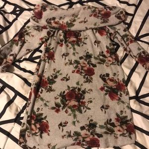 Off the shoulder quarter sleeve sweater dress